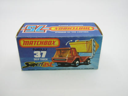 Matchbox Superfast No 37C Skip Truck Metallic Blue GLOSS BLACK Base
