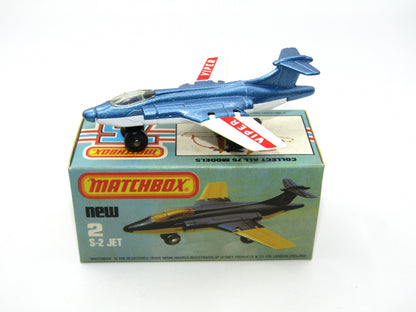 Matchbox Superfast 2D S2 Jet Metallic Blue & White Viper Tampo