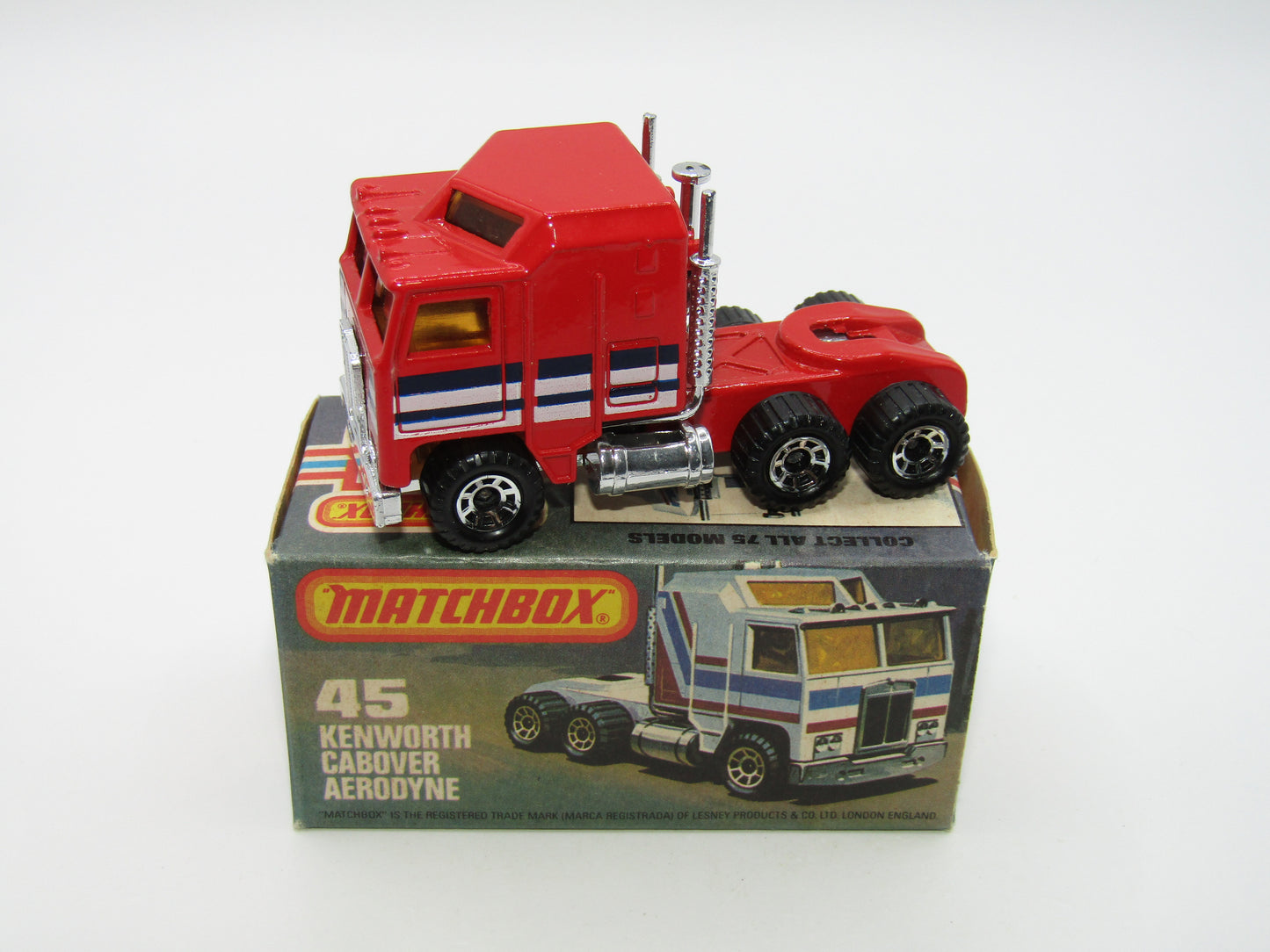 Matchbox Superfast 45C Kenworth Truck Red, Blue & White Stripes