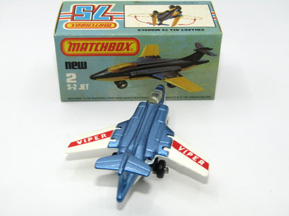Matchbox Superfast 2D S2 Jet Metallic Blue & White Viper Tampo