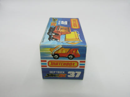 Matchbox Superfast No 37C Skip Truck Metallic Blue GLOSS BLACK Base
