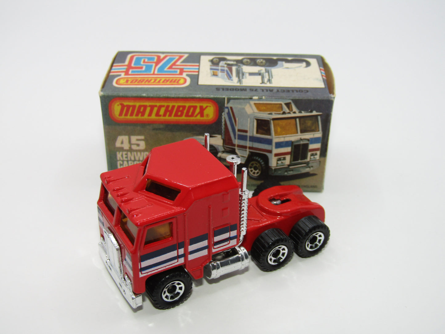 Matchbox Superfast 45C Kenworth Truck Red, Blue & White Stripes