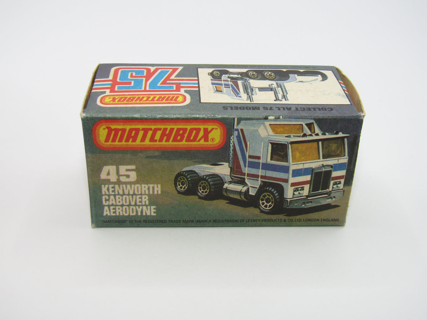 Matchbox Superfast 45C Kenworth Truck Red, White, Blue, Yellow Stripes