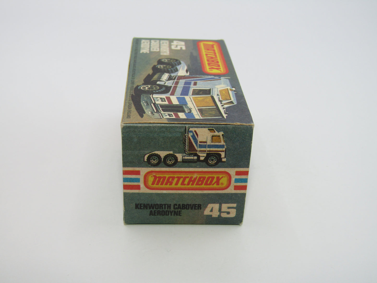 Matchbox Superfast 45C Kenworth Truck Red, White, Blue, Yellow Stripes