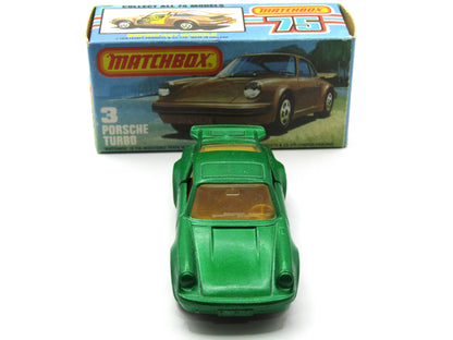 Matchbox Superfast 3C Porsche Turbo DARK MATT GREEN grey base