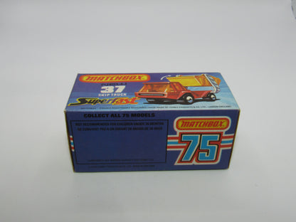 Matchbox Superfast No 37C Skip Truck Metallic Blue FLAT BLACK Base