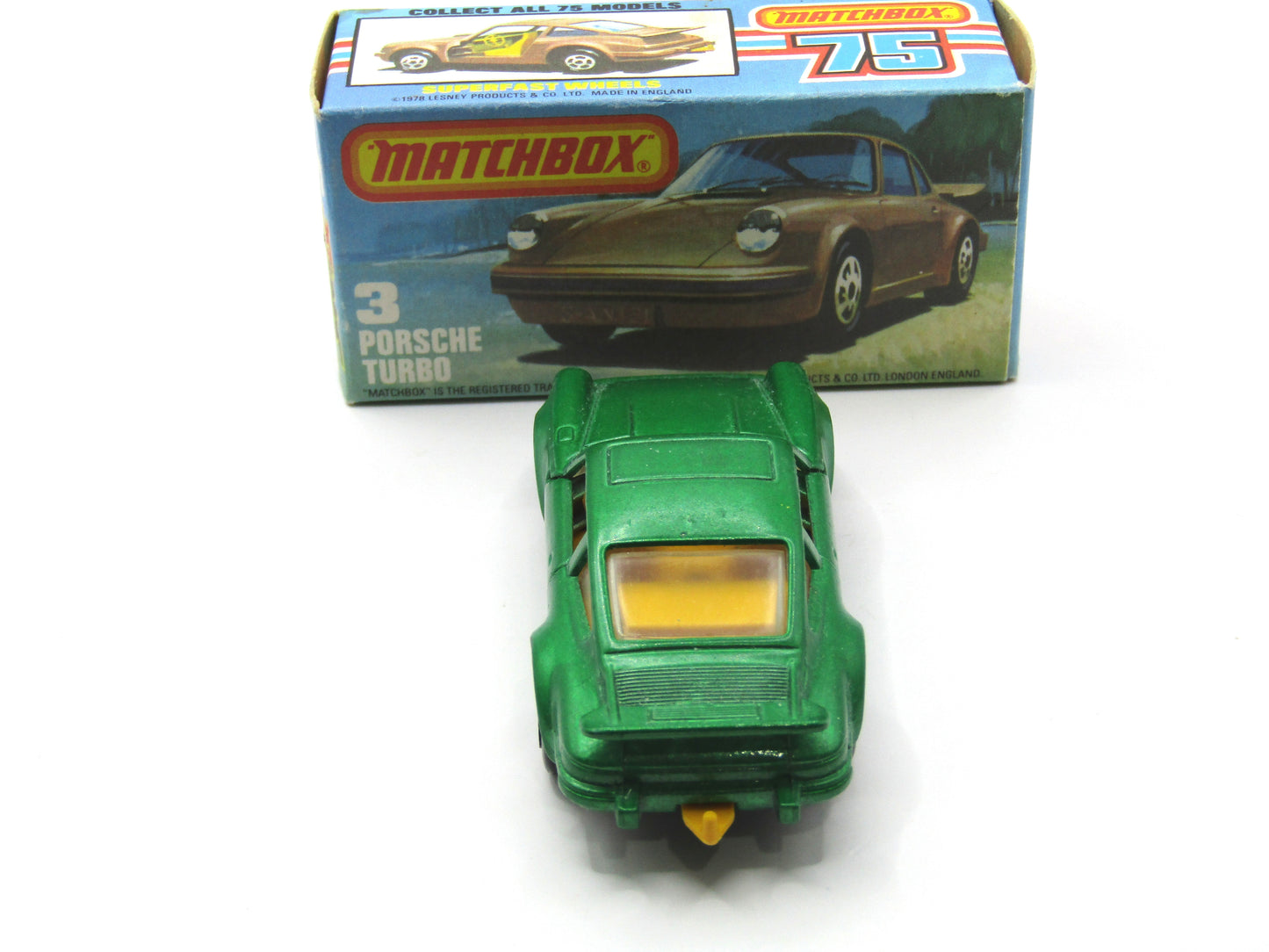 Matchbox Superfast 3C Porsche Turbo DARK MATT GREEN grey base