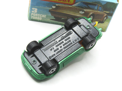Matchbox Superfast 3C Porsche Turbo DARK MATT GREEN grey base
