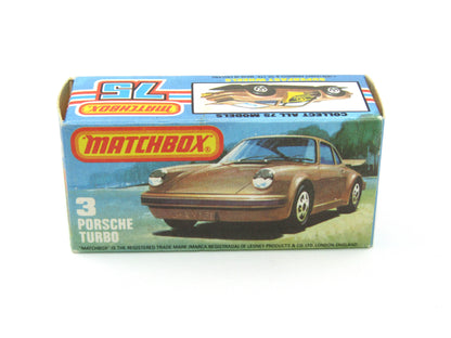 Matchbox Superfast 3C Porsche Turbo DARK MATT GREEN grey base