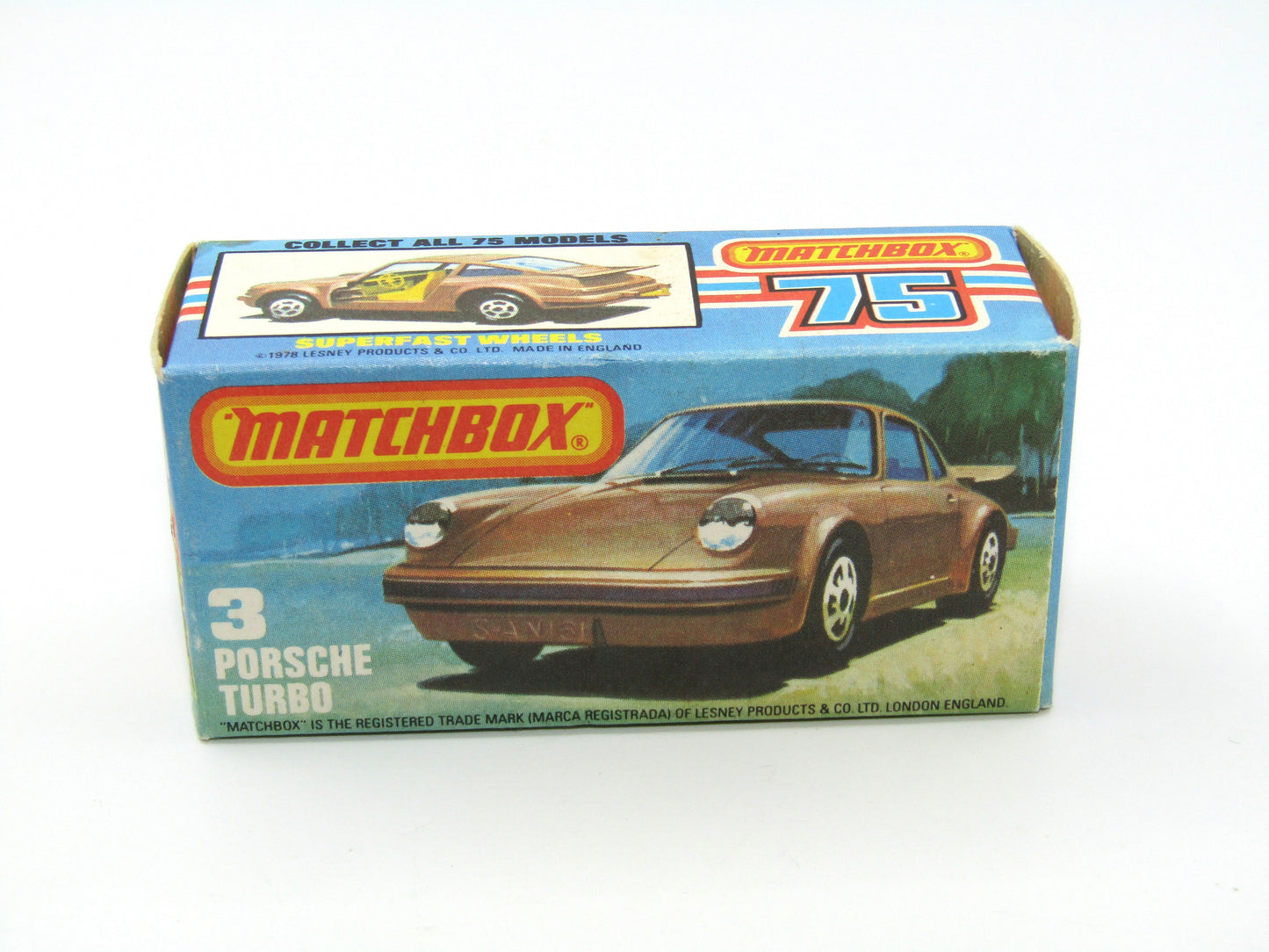 Matchbox Superfast 3C Porsche Turbo DARK MATT GREEN grey base