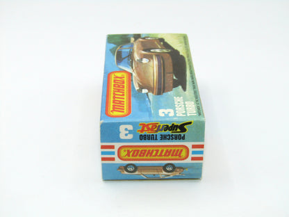 Matchbox Superfast 3C Porsche Turbo DARK MATT GREEN grey base