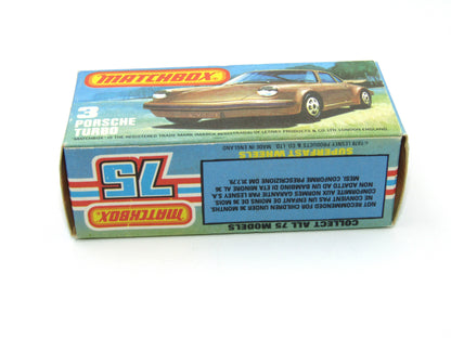 Matchbox Superfast 3C Porsche Turbo DARK MATT GREEN grey base