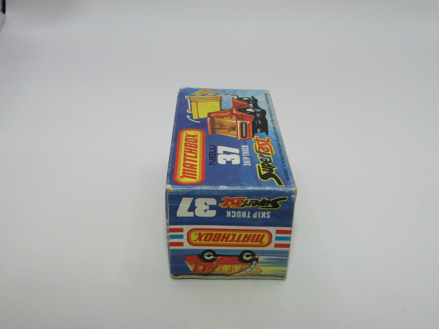 Matchbox Superfast No 37C Skip Truck Metallic Blue Satin Black Base
