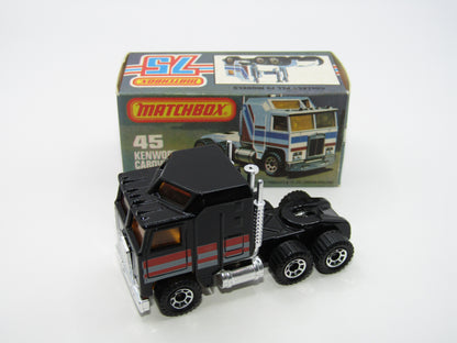 Matchbox Superfast 45C Kenworth Truck Black, Red & Grey Stripes