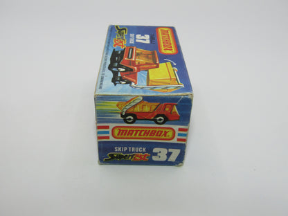 Matchbox Superfast No 37C Skip Truck Metallic Blue Satin Black Base