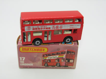 Matchbox Superfast No 17C London Bus Japan Tokoro Recreation Village
