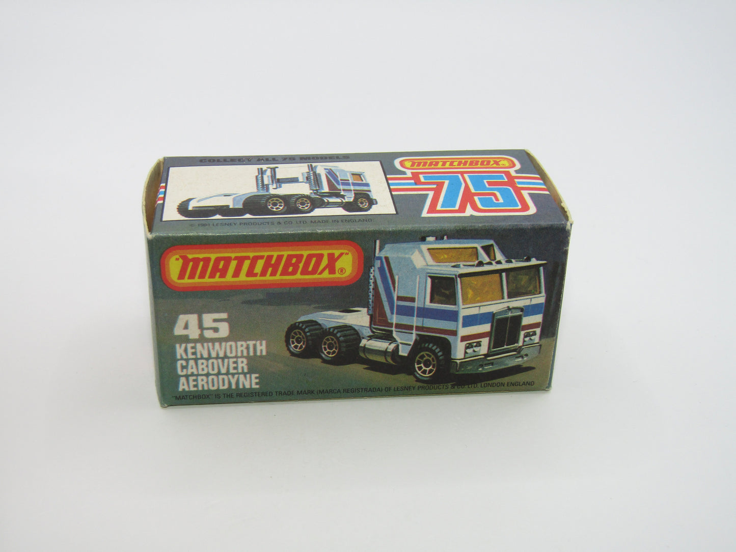 Matchbox Superfast 45C Kenworth Truck Black, Red & Grey Stripes
