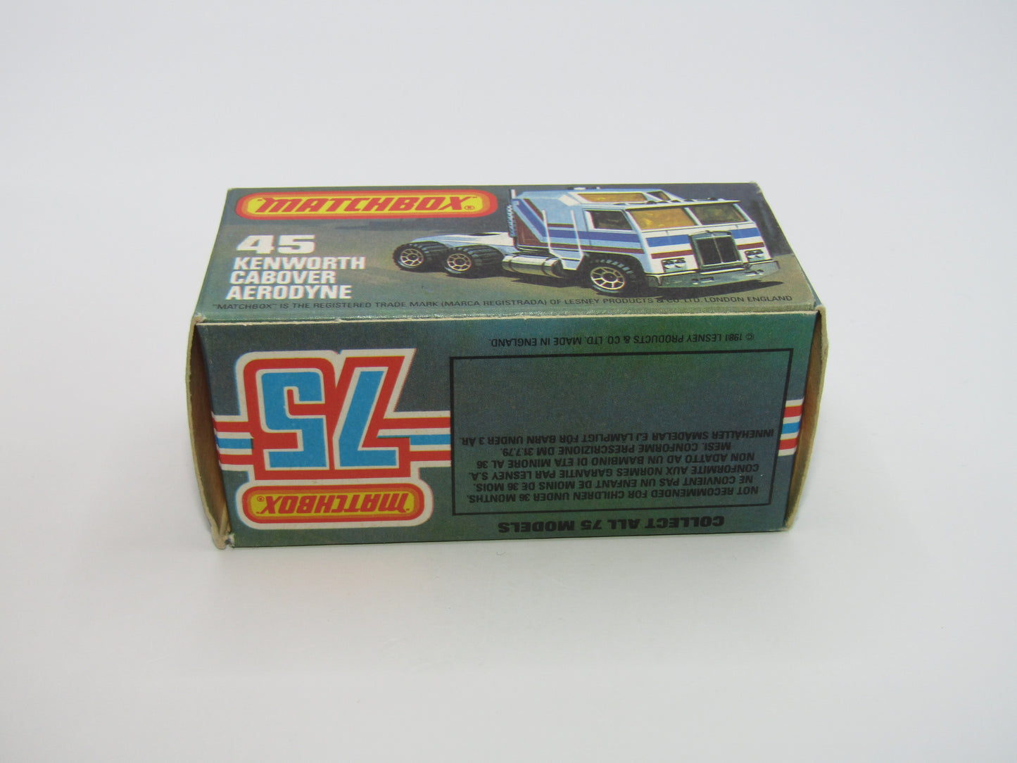 Matchbox Superfast 45C Kenworth Truck Black, Red & Grey Stripes