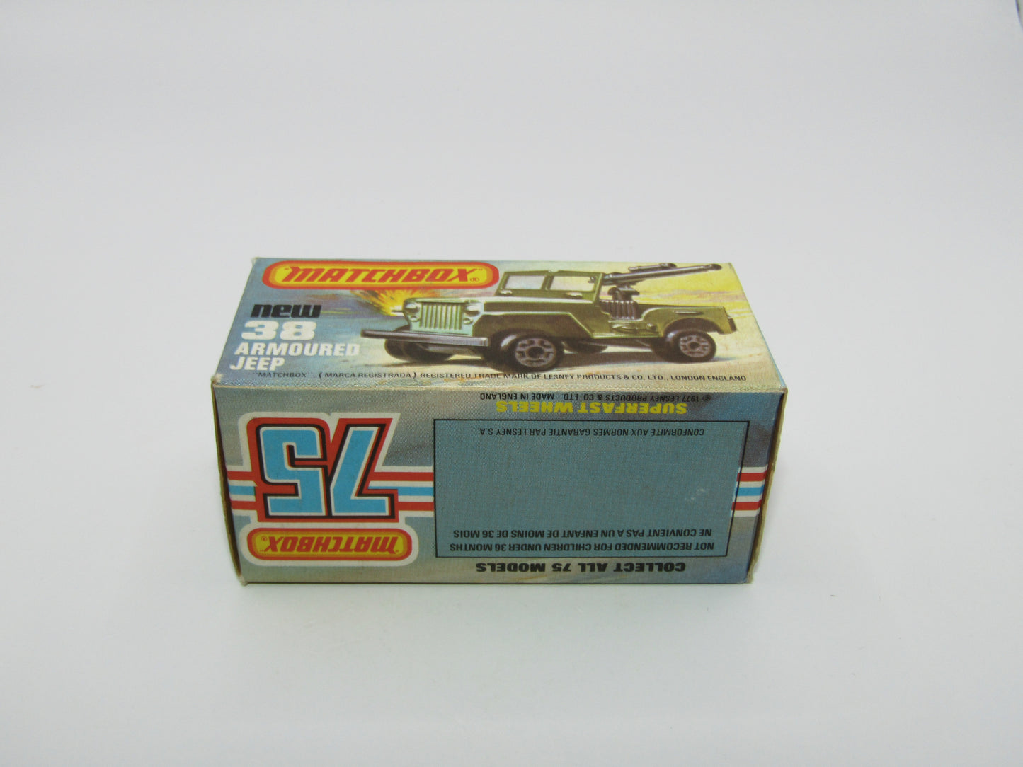 Matchbox Superfast No 38C Armoured Jeep no 38 Base rear seats