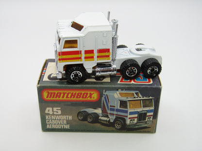 Matchbox Superfast 45C Kenworth Truck White, Red & Yellow Stripes