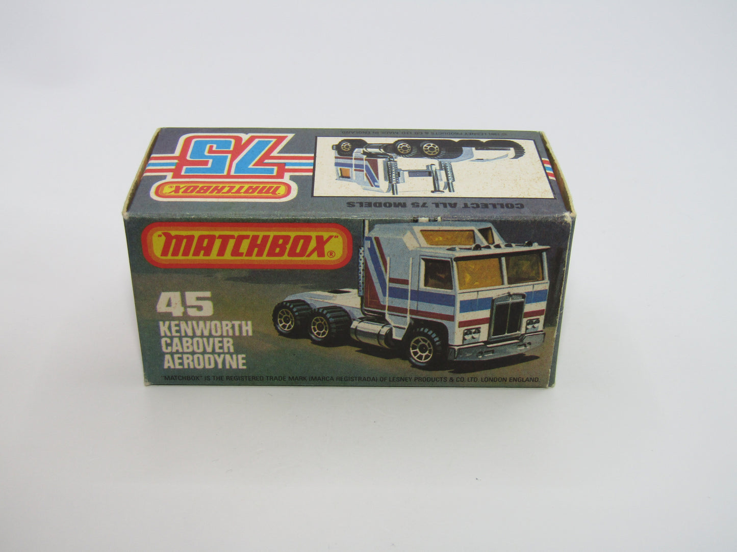 Matchbox Superfast 45C Kenworth Truck White, Red & Yellow Stripes