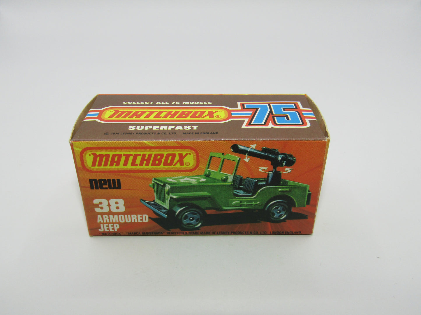 Matchbox Superfast No 38C Armoured Jeep OLIVE DRAB Star no 38 Jeep Base