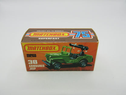 Matchbox Superfast No 38C Armoured Jeep OLIVE DRAB Star no 38 Jeep Base