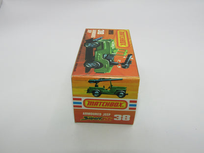 Matchbox Superfast No 38C Armoured Jeep OLIVE DRAB Star no 38 Jeep Base