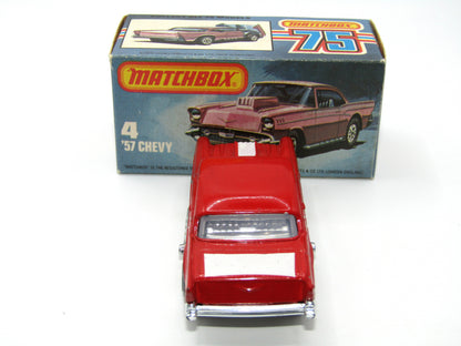 Matchbox Superfast 4D '57  Red Silver Base Cherry Bomb Tampo