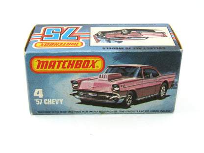 Matchbox Superfast 4D '57  Red Silver Base Cherry Bomb Tampo