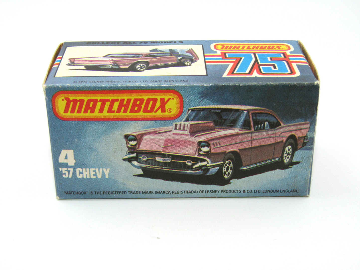 Matchbox Superfast 4D '57  Red Silver Base Cherry Bomb Tampo