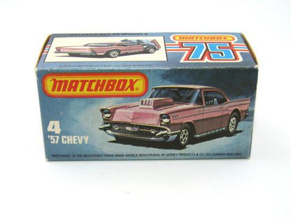 Matchbox Superfast 4D '57  Red Silver Base Cherry Bomb Tampo