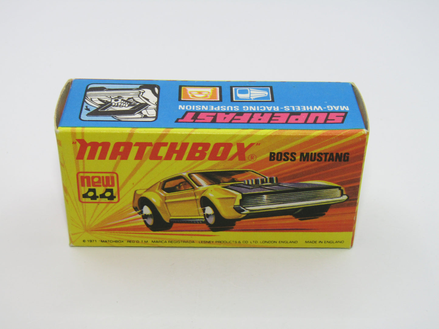 Matchbox Superfast 44B Boss Mustang BOSS Outline LIGHT AMBER Windows