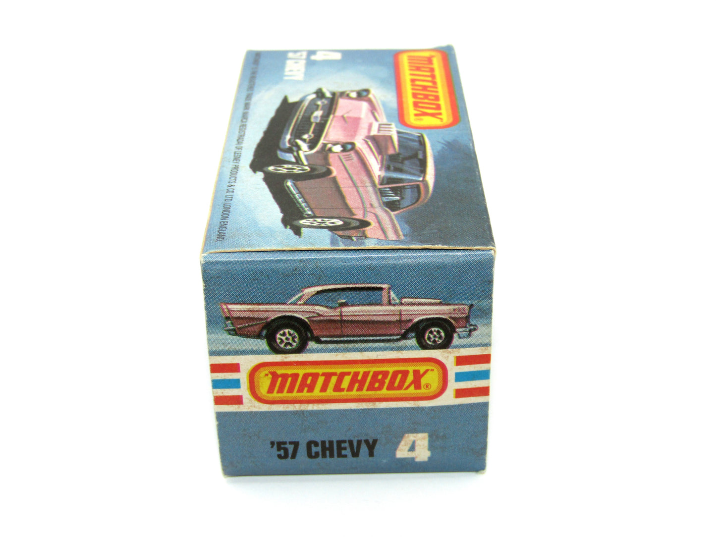 Matchbox Superfast 4D '57  Red Silver Base Cherry Bomb Tampo