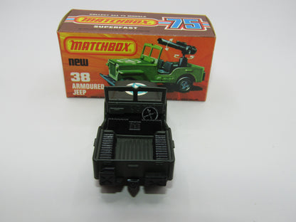 Matchbox Superfast No 38C Armoured Jeep LIGHT OLIVE DRAB Star no 38 Jeep Base