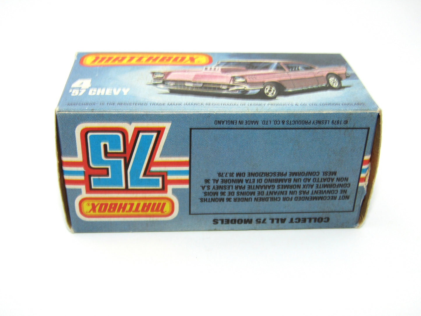 Matchbox Superfast 4D '57  Red Silver Base Cherry Bomb Tampo