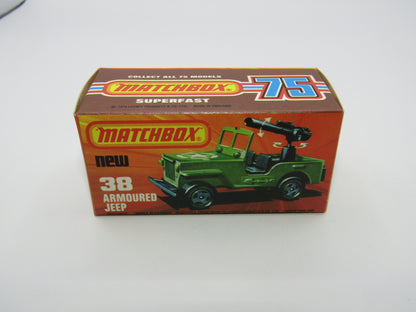 Matchbox Superfast No 38C Armoured Jeep LIGHT OLIVE DRAB Star no 38 Jeep Base