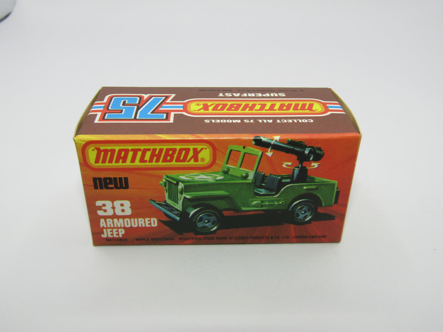 Matchbox Superfast No 38C Armoured Jeep LIGHT OLIVE DRAB Star no 38 Jeep Base