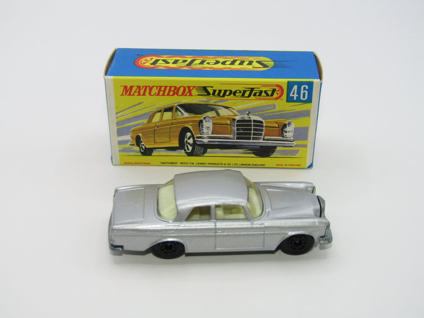 Matchbox Superfast 46A Mercedes 300SE Silver BLACK 5 Arch Wheel Hubs