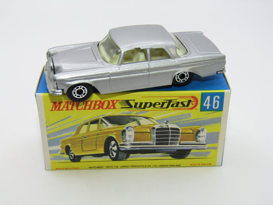 Matchbox Superfast 46A Mercedes 300SE Silver DOT DASH Wheels