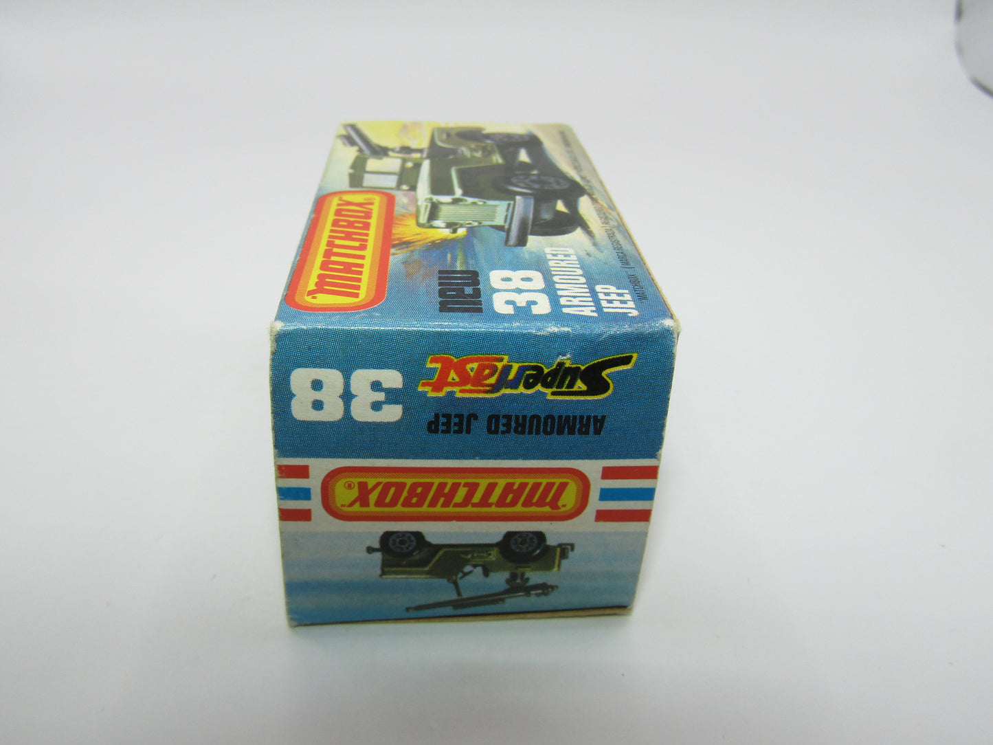 Matchbox Superfast No 38C Armoured Jeep CHROME WHEELS GREY No 5 Base
