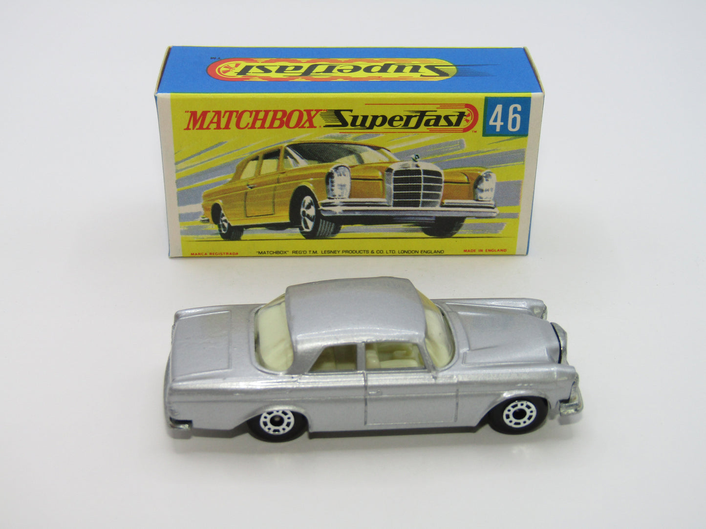 Matchbox Superfast 46A Mercedes 300SE Silver DOT DASH Wheels