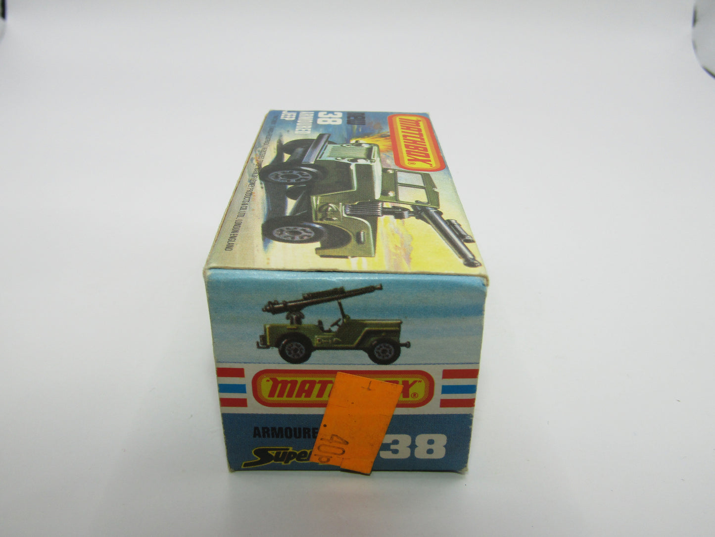 Matchbox Superfast No 38C Armoured Jeep CHROME WHEELS GREY No 5 Base