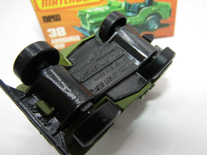 Matchbox Superfast No 38C Armoured Jeep Glossy GREY no 5 US Mail Base