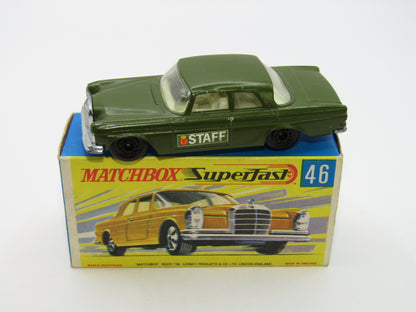 Matchbox Superfast 46A Mercedes 300SE Olive Green DOT DASH Wheels