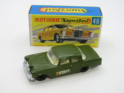 Matchbox Superfast 46A Mercedes 300SE Olive Green DOT DASH Wheels
