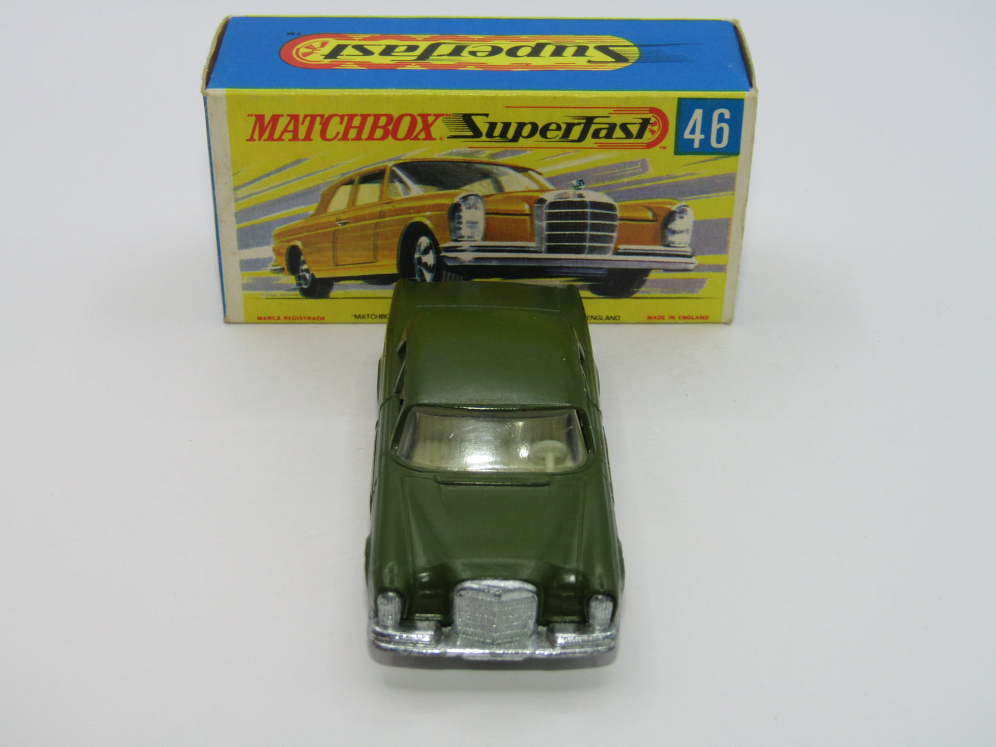 Matchbox Superfast 46A Mercedes 300SE Olive Green DOT DASH Wheels