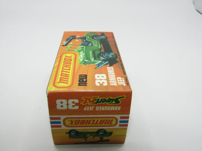 Matchbox Superfast No 38C Armoured Jeep Glossy GREY no 5 US Mail Base