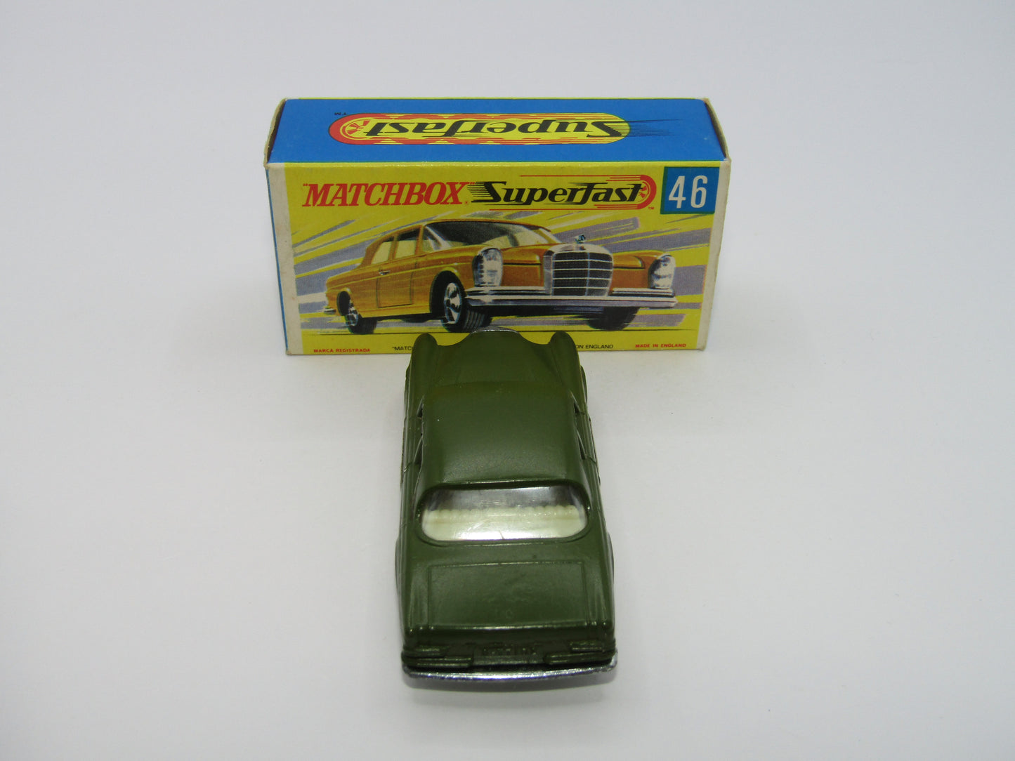 Matchbox Superfast 46A Mercedes 300SE Olive Green DOT DASH Wheels