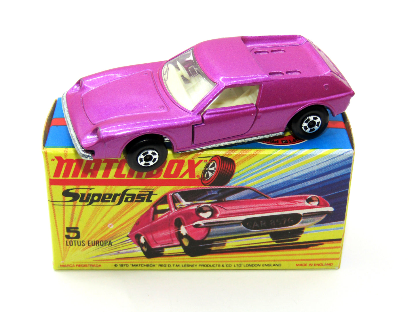 Matchbox Superfast 5A Lotus Europa PURPLE with Tow Slot